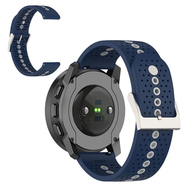 22 mm Suunto 9 Peak dubbelfärgat klockarmband i silikon - Midnattsblå / Grå Blå