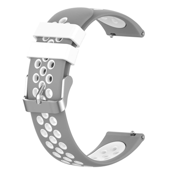 22mm Universal dual color silicone watch strap - Grey / White Multicolor