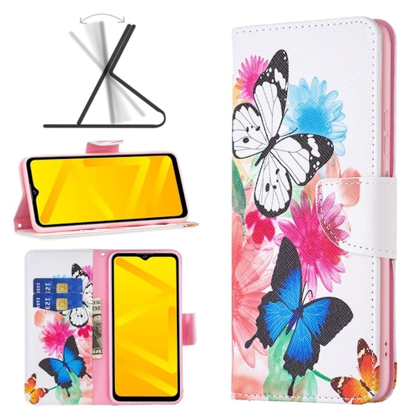 Wonderland ZTE Blade A51 flip etui - To Sommerfugle Multicolor