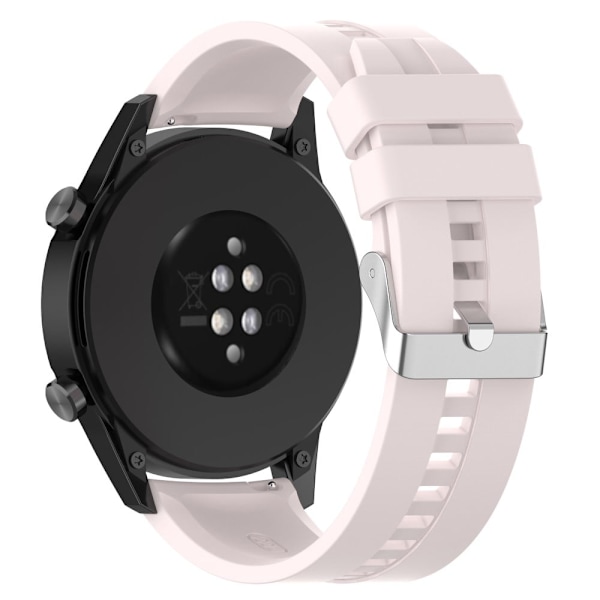 20 mm universellt justerbart klockarmband i silikon - Silverfärgat Stålspänne / Ljusrosa Rosa