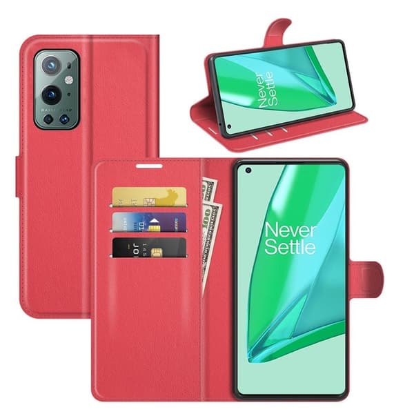 Classic OnePlus 9 Pro flip kuoret - Punainen Red