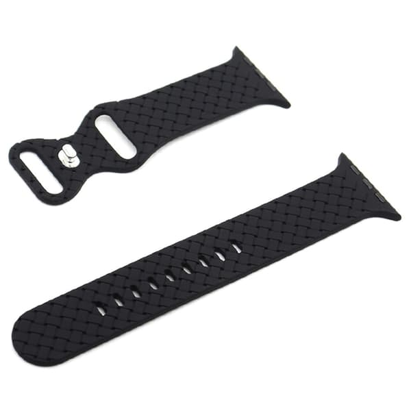 Apple Watch Series 8 (41mm) urrem i silikone med vævet tekstur - Sort Black