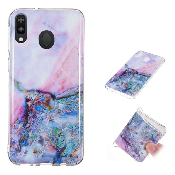 Marble Samsung Galaxy M20 cover - Azul Marmormønster Multicolor