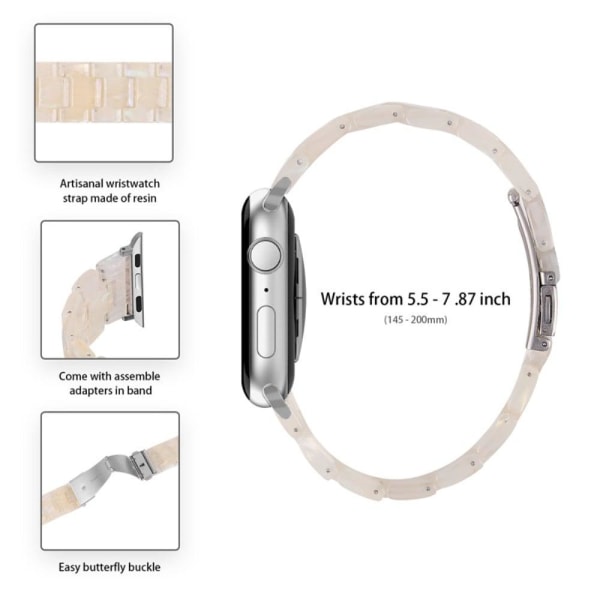 Apple Watch SE 2022 (40mm) 3 bead resin style watch strap with c White