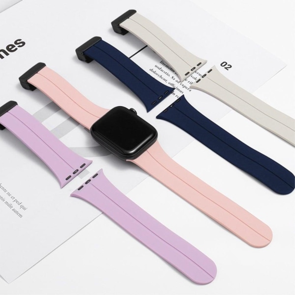 Apple Watch Series 8 (45mm) / Watch Ultra nifty line på silikone Pink