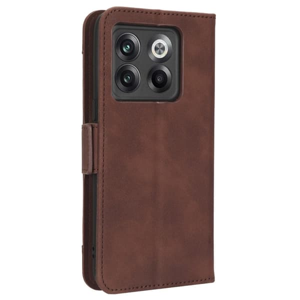 Stilfuldt Læder Etui med Pung til OnePlus Ace Pro / 10t - Brun Brown
