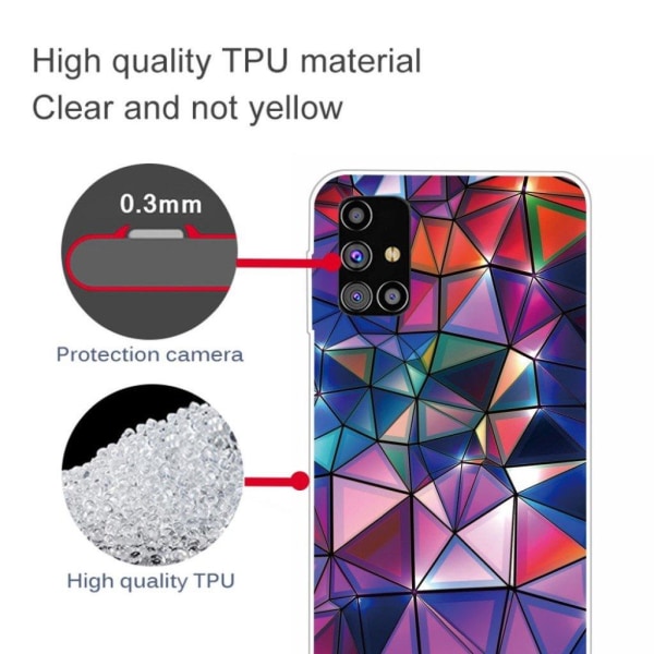 Deco Samsung Galaxy M51 skal - Färgglada Trianglar multifärg