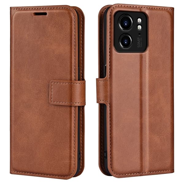 Hållbart konstläder Motorola Edge 40 fodral med plånbok - Brun Brun
