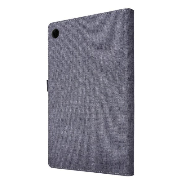 Lenovo Tab M10 FHD Plus cloth theme leather case - Grey Silvergrå
