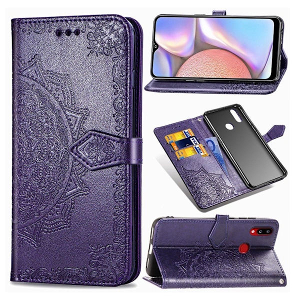 Mandala läder Samsung Galaxy A10s fodral - Lila Lila