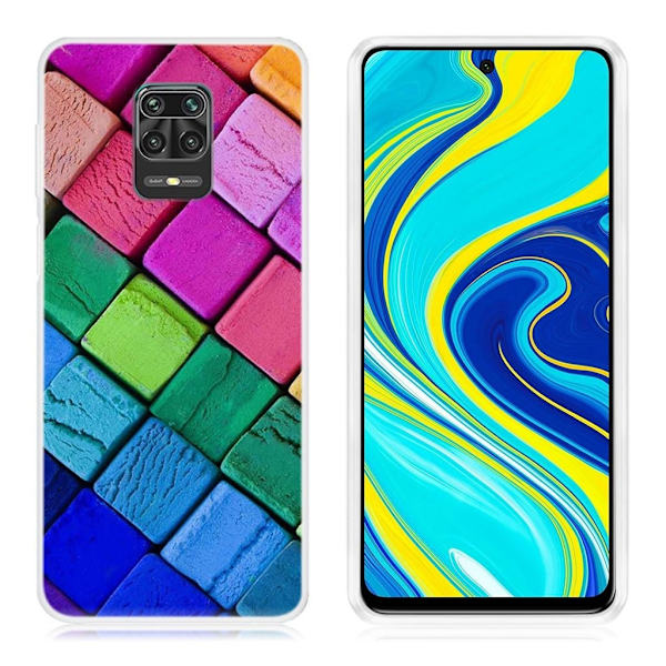 Deco Xiaomi Redmi Note 9 Pro / 9 Pro Max / Note 9S deksel - Fargerike blokker Multicolor