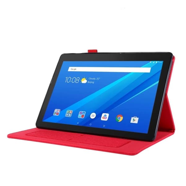 Lenovo Tab M10 Klut Lær Flippetui - Rød Red