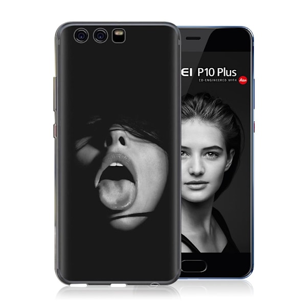 Huawei P10 Plus Beskyttende og stilfuldt silikonecover - Smuk kvinde Black