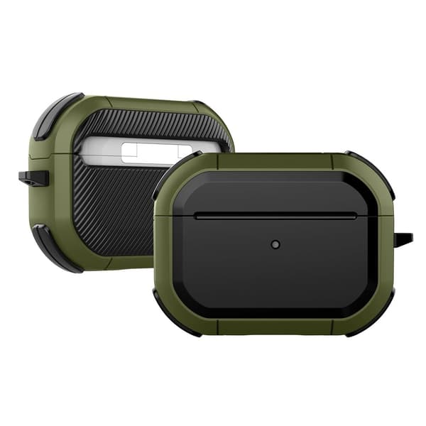 AirPods Pro 2 etui med ring - Svart / Militærgrønn Green