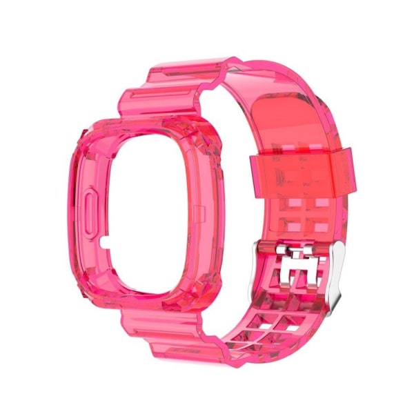 Fitbit Versa 3 / Sense transparent silikone rem - Rose Pink