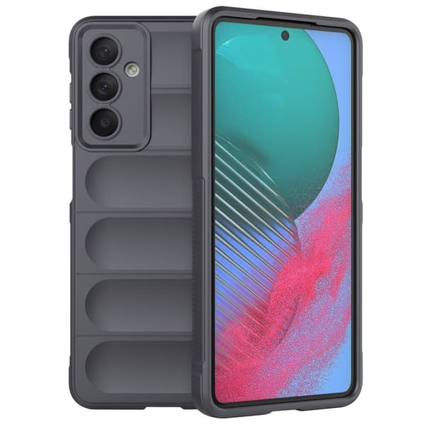 Mjukt greppformat Samsung Galaxy M54 skal - Silver/Grå Silvergrå