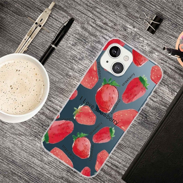 Deco iPhone 14 Plus skal - Jordgubbe Rosa