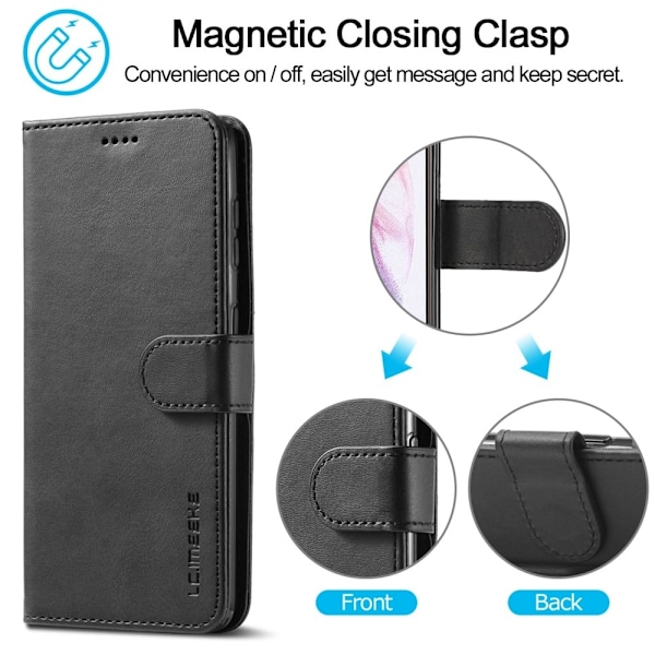 LC.Imeeke Samsung Galaxy S22 Plus Läppäkotelo - Musta Black