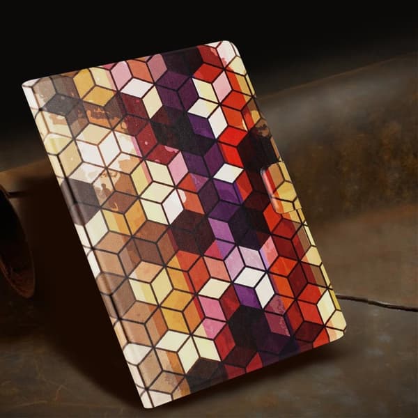 Lenovo Tab M9 TB-310FU Etui Pattern Printed Stand Litchi Texture Leather Tablet Cover with Card Slots - Blok Multicolor
