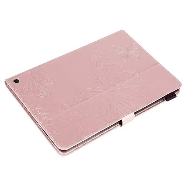 Amazon Fire HD (2021) lærveske med sommerfuglmønster - Rose Gull Pink