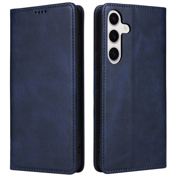 Samsung Galaxy S24 Plus and Case RFID Blocking Vegansk Læder Flip Phone Cover - Blå Blue