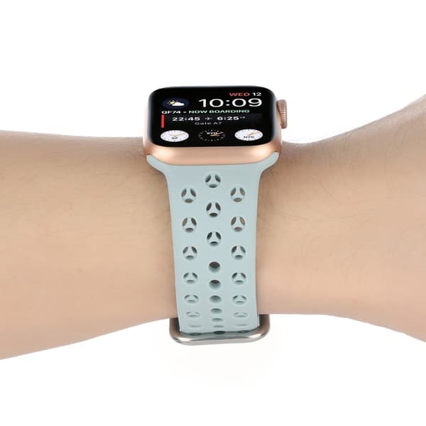 Apple Watch Series 8 (41mm) silikonerem i hul stil - Lysegrøn Green