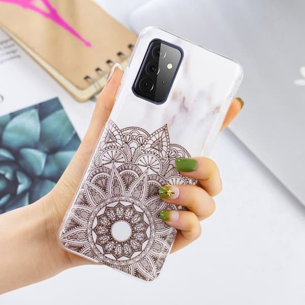 Marble Samsung Galaxy A72 5G Etui - Grey Tribal Marmor Beige
