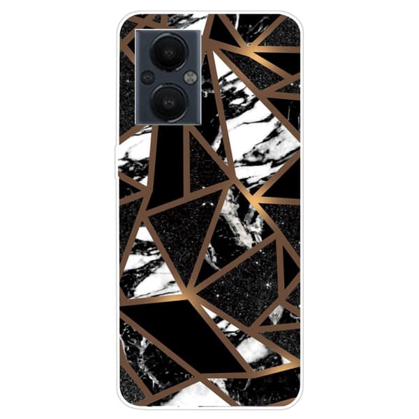 Marble OnePlus Nord N20 5G Etui - Black Tile Fragmenter Multicolor