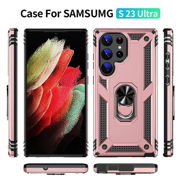 Bofink Combat Samsung Galaxy S23 Ultra Etui - Rose Gull Pink