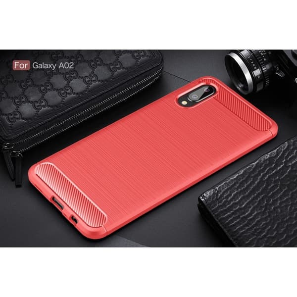 Carbon Flex Samsung Galaxy A02 kotelot - Punainen Red