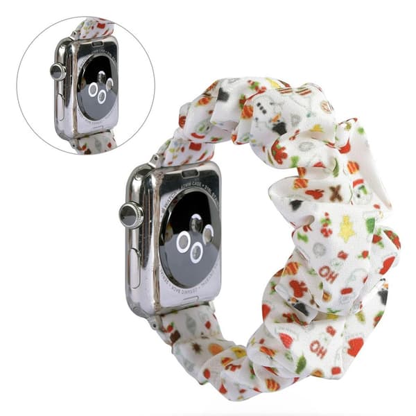 Apple Watch Series 5 44mm mönster trasa klockarmband - jul Elements in röd multifärg