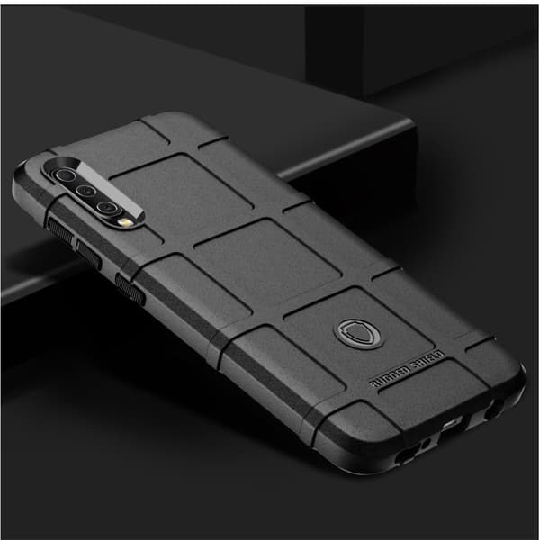 Samsung Galaxy A50 robust firkant gitter etui - Sort Black