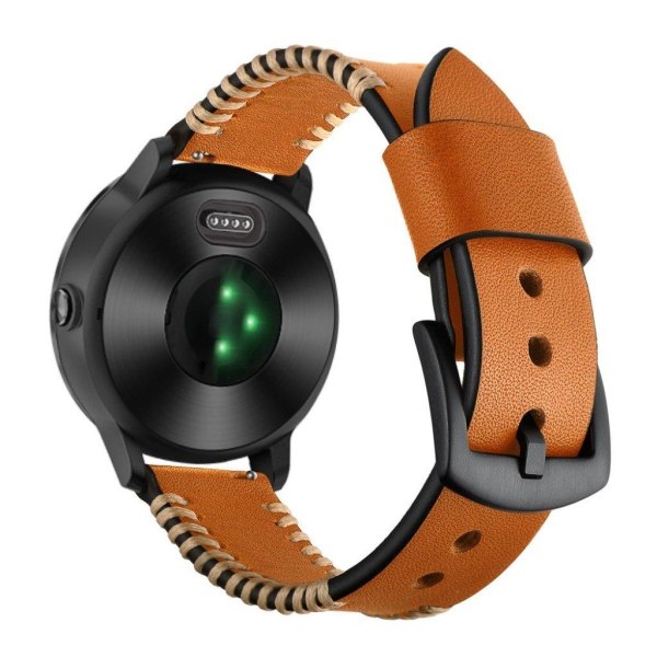 Garmin Vivoactive 3 / Vivomove HR ridge stil ægte læder Urrem - Brun Brown