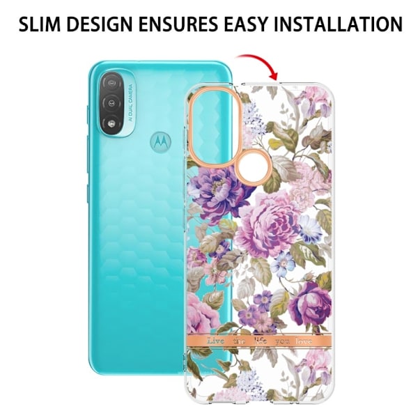 Supertunt och hållbart mjukfodral för Motorola Moto E30 / E20 / E40 - Lila Pion Lila
