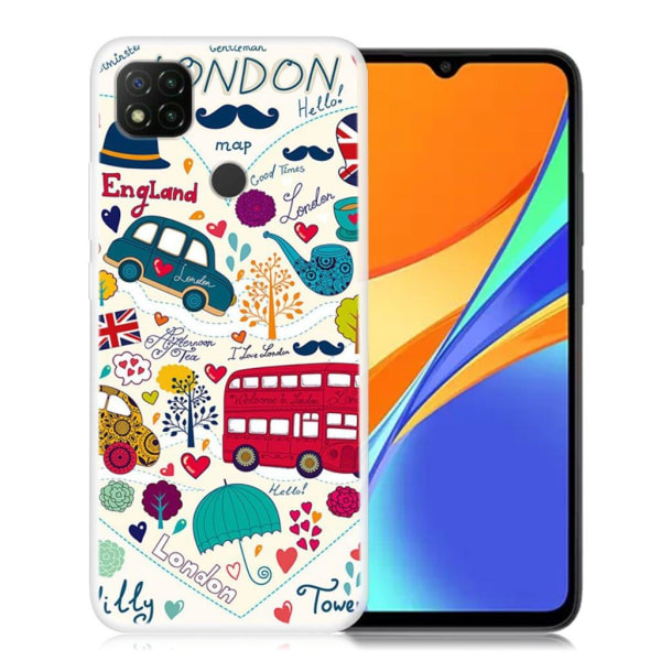 Deco Xiaomi Redmi 9C Etui - London elementer Multicolor