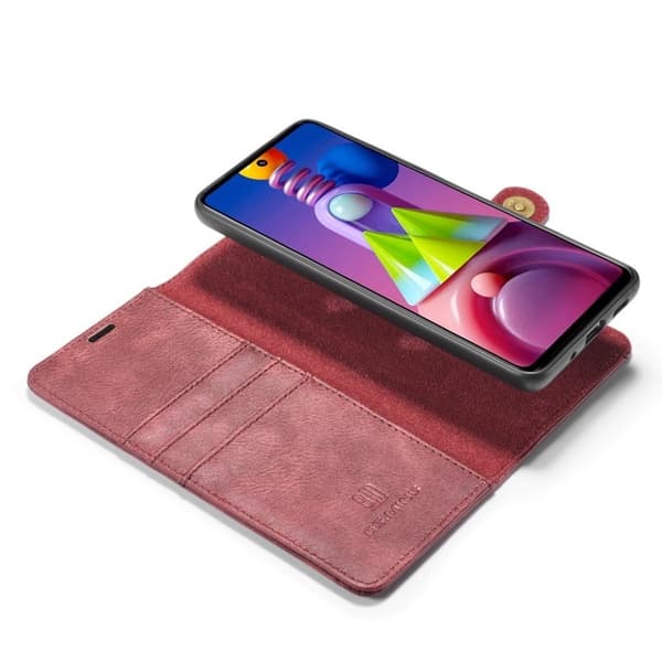 DG.MING Samsung Galaxy M51 2-in-1 lompakkokotelo - Punainen Red