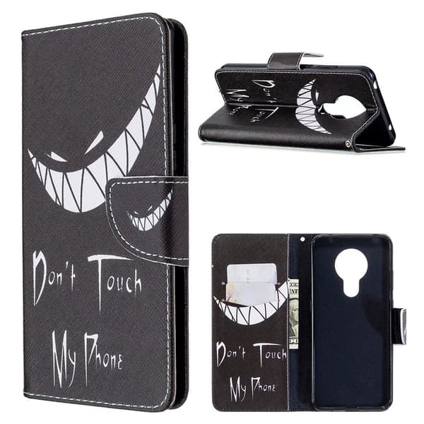 Wonderland Nokia 5.3 flip-etui - Ikke Rør Telefonen Min Black