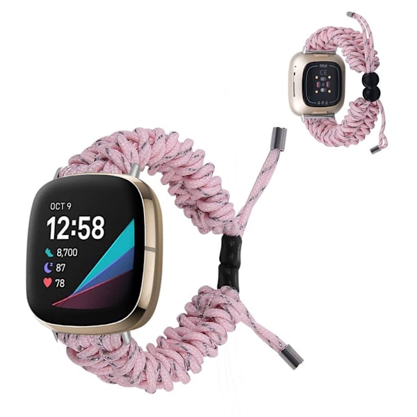 Fitbit Sense / Versa 3 punottu kellonauha - Pinkki Pink