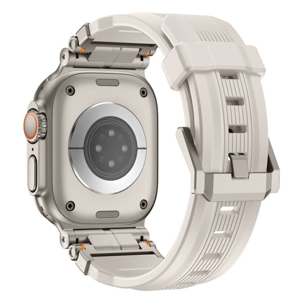 Silikoneurrem Apple Watch Series 49mm - 45mm - 44mm - 42mm Håndledsrem - Stjernelys White