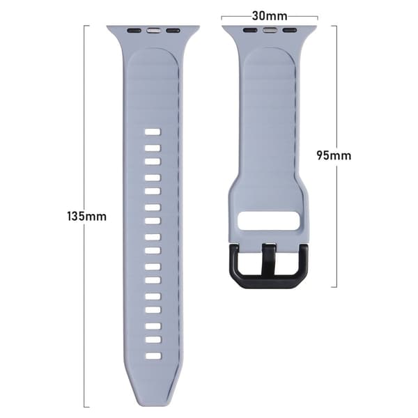 Apple Watch Series 8 (45mm) / Watch Ultra wave surface style silikonerem - Mørkeblå Blue