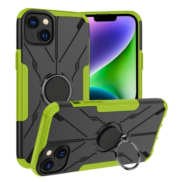 Kickstand-skydd med magnetisk platta för iPhone 14 - Grön Grön