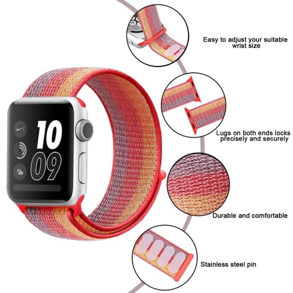 Apple Watch Series 4 44mm waterproof nylon watch band - Red Röd