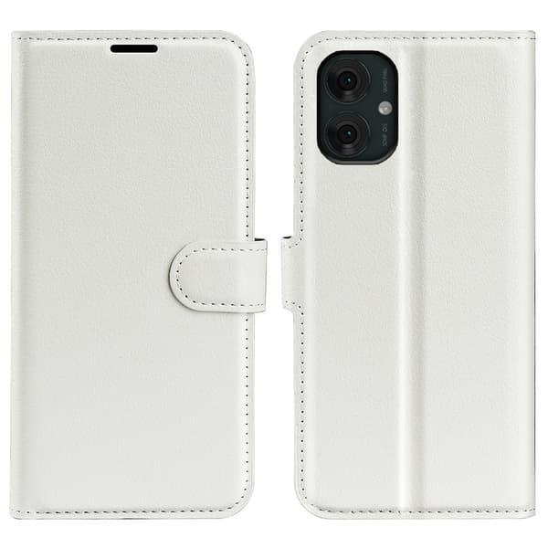 Klassisk Motorola Moto G55 flip etui - Hvid White