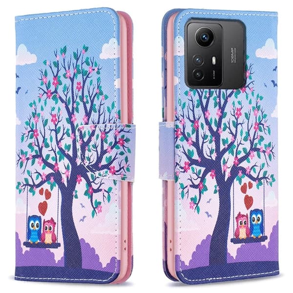 Wonderland Xiaomi Redmi Note 12s Läppäkotelo - Two Owls Blue