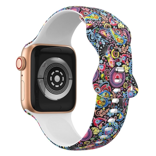 Apple Watch (45 mm) silikoneurrem i designstil - Farverige Vandmænd Multicolor