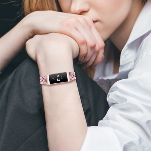 Fitbit Charge 3 rhinesten décor rem - pink / Rose Pink