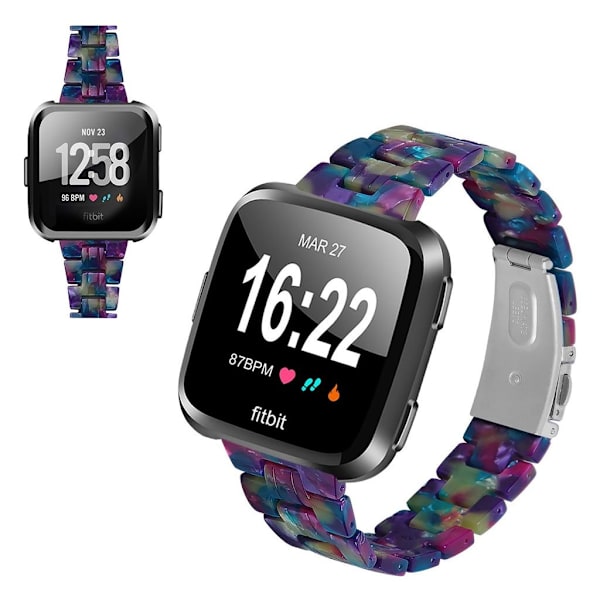 Fitbit Versa 2 / Versa Lite hartsikellon ranneke - Violetti Vihreä Multicolor
