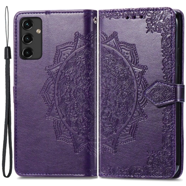 Mandala Samsung Galaxy A14 Läppäkotelo - Violetti Purple