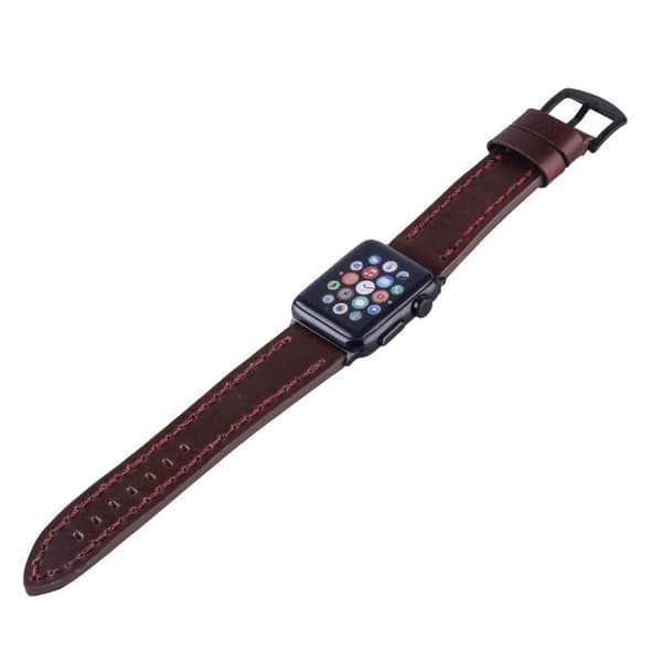 Apple Watch serie 4 40 mm kernelæderurrem - vinrød Red