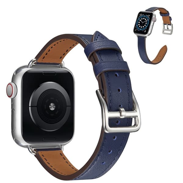 Apple Watch 40 mm urrem i enkelt læder - Blå Blue
